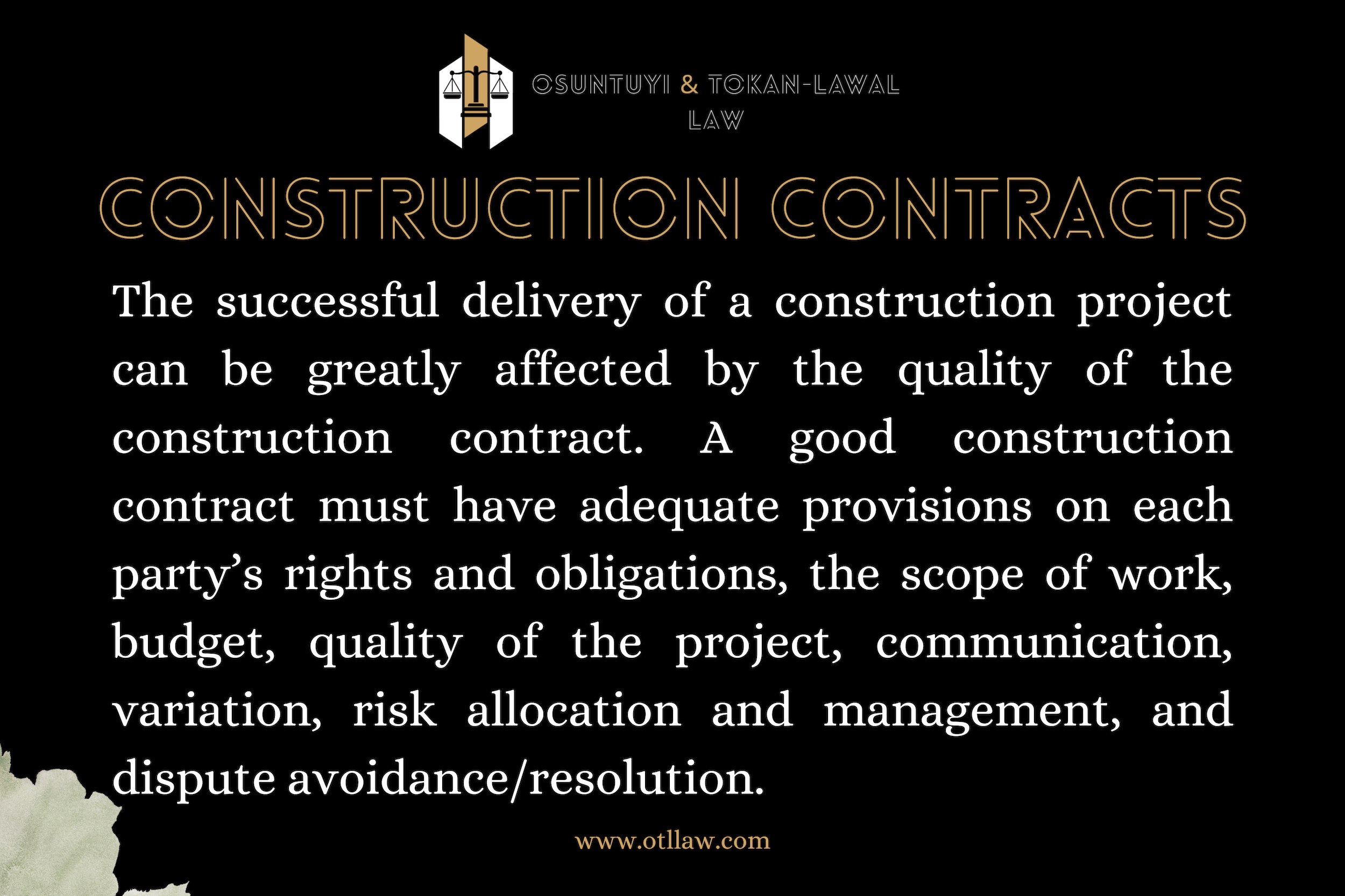 construction contracts as mechanisms to achieve successful projects. OTL Law.